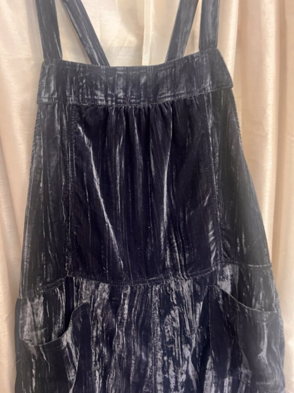 Natural Life Dakota Tie Crush Velvet Overalls Charcoal Gray Size XL    Bb - Picture 3 of 9
